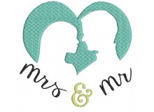 Stickdatei - Mr. & Mrs. Silhouette Herz 2 